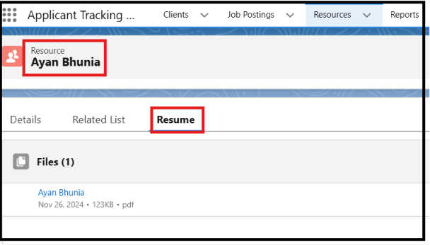 Resource Resume